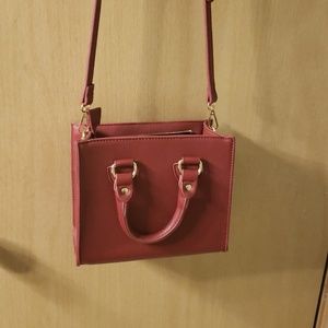 Square red purse